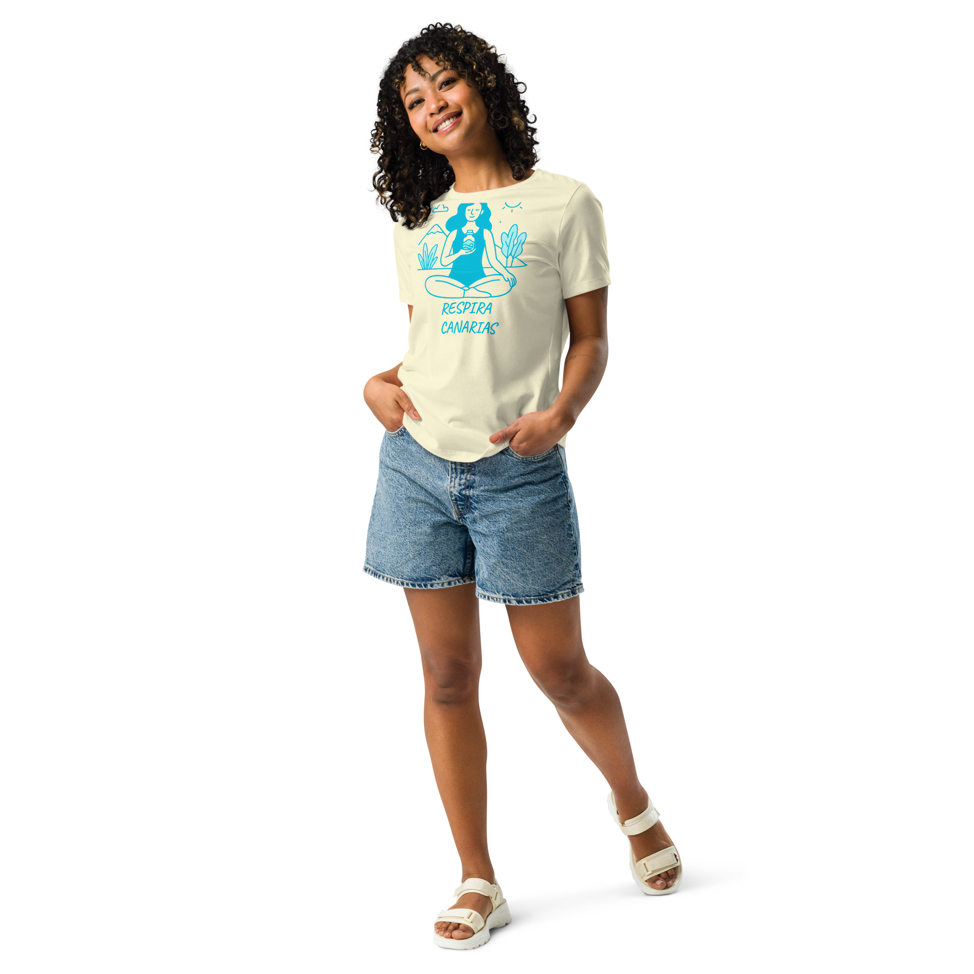 Camiseta suelta mujer | Bella + Canvas 6400 "respira canarias" - Imagen 3